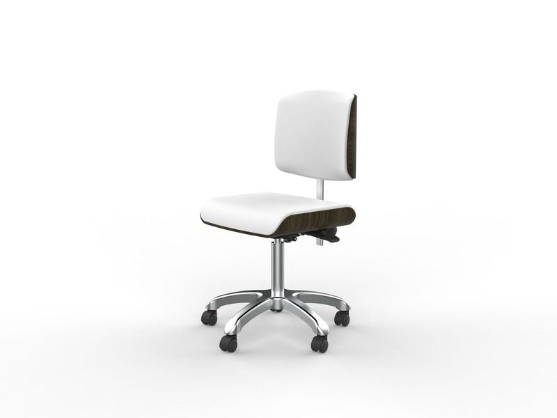 Silverfox America 1071 Stool with metal base and casters, ideal for professional settings.