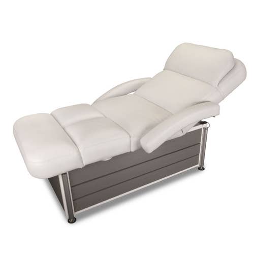 Living Earth Crafts Pan Pacific Table: padded, adjustable, convertible with armrests.