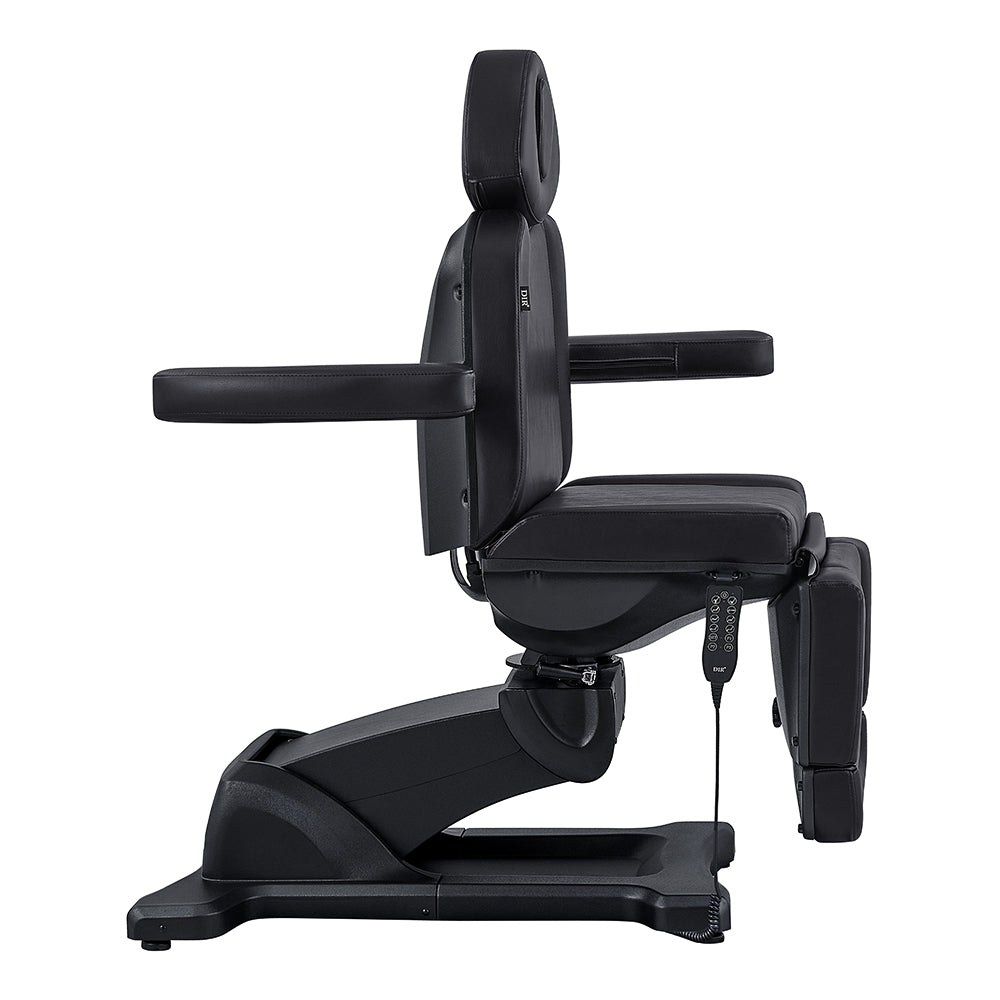 DIR Pavo Black Facial Beauty Bed & Chair, full electric with 4 motors and armrests.