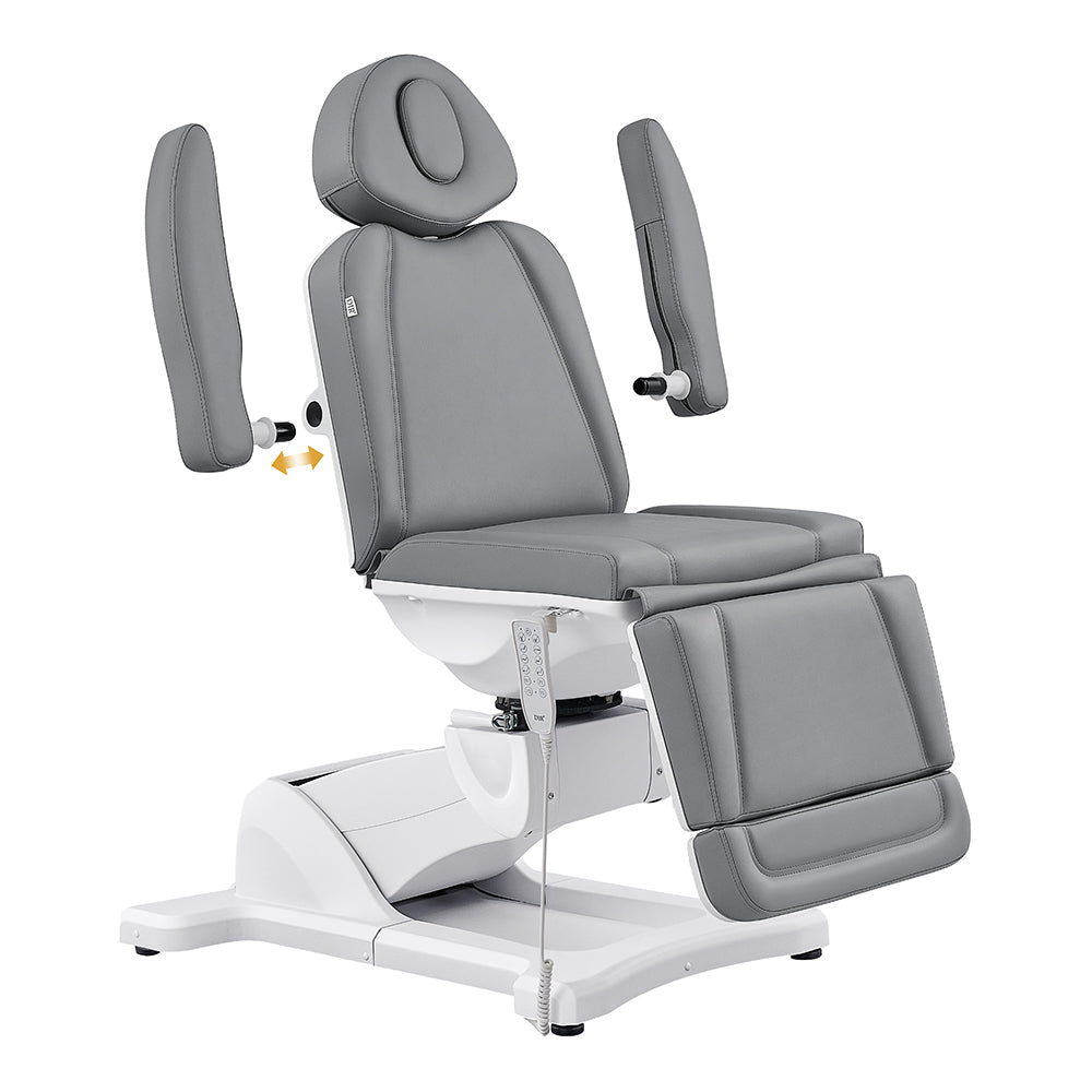 Pavo FACIAL Beauty Bed & Chair by DIR, gray, full electric 4 motors with padded support.