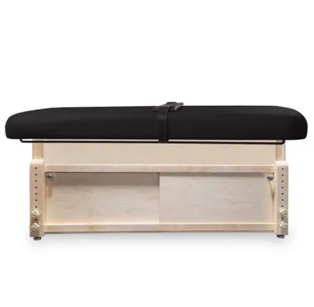 EarthLite SEDONA FLAT Table with Stretch Assist System and black padded top.
