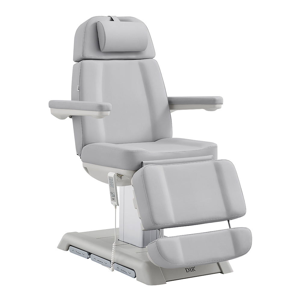 Gray Sydney 4-Motors Esthetician Chair with adjustable features on a white background