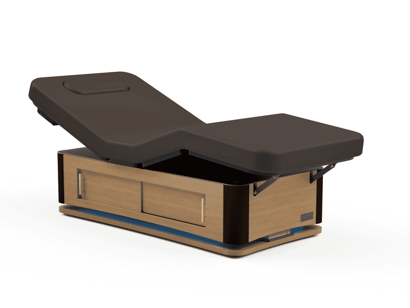 Oakworks Spa TALISE Master's Collection Table: adjustable with dark cushion & breast comfort.