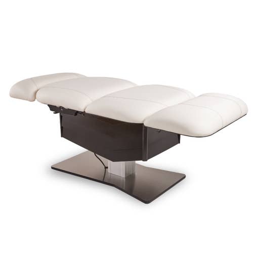 Living Earth Crafts Tribeca All-in-One Medi-Spa Chair with cushioned, adjustable metal base.