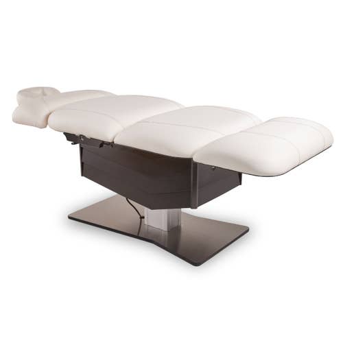 Living Earth Crafts Tribeca All-in-One Medi-Spa Chair with cushion and sturdy metallic base.