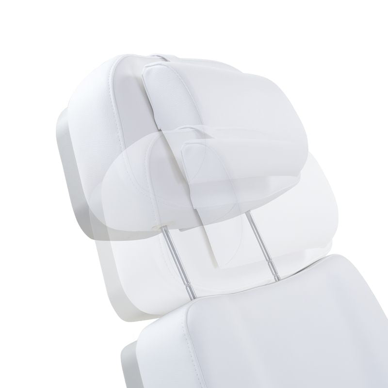 Close-up of the adjustable white headrest on the Silverfox America 2246EBN Electric Massage Chair.