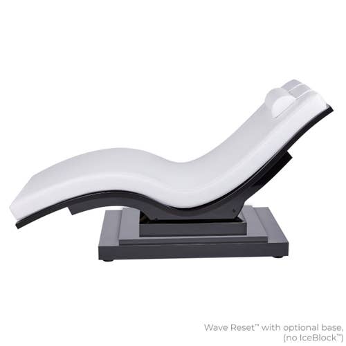 Living Earth Crafts WAVE RESET Lounger with 3 Step Base, shown from the side.