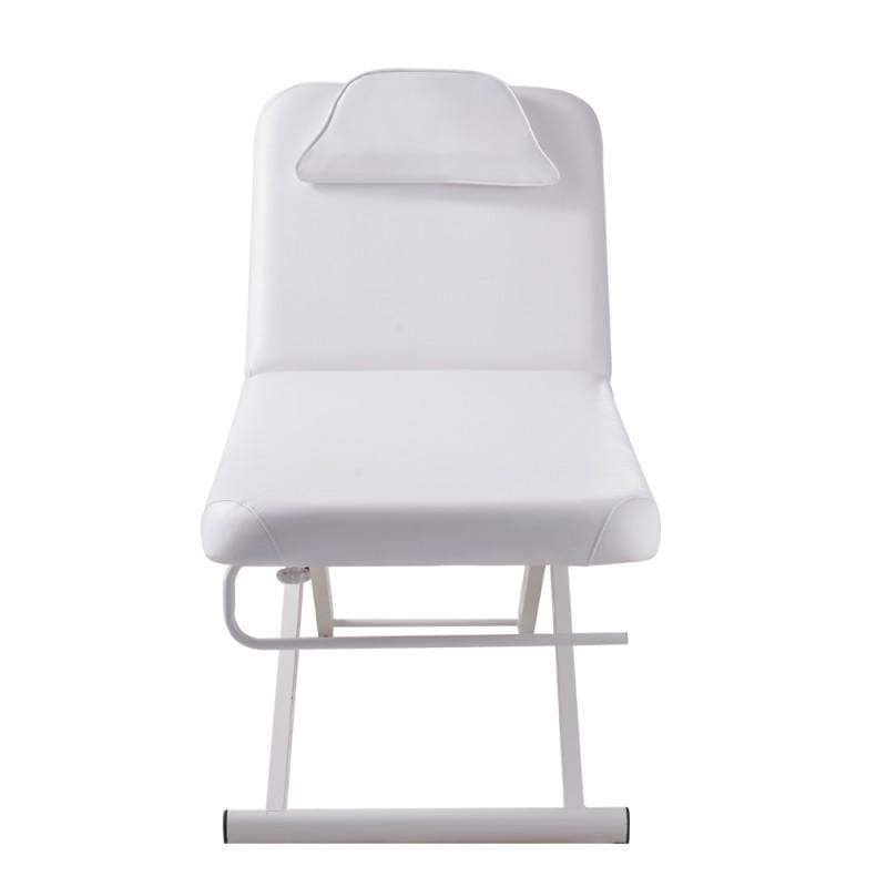 Ebro Electric Facial Bed by DIR: reclining massage table with padded headrest for spa treatments.