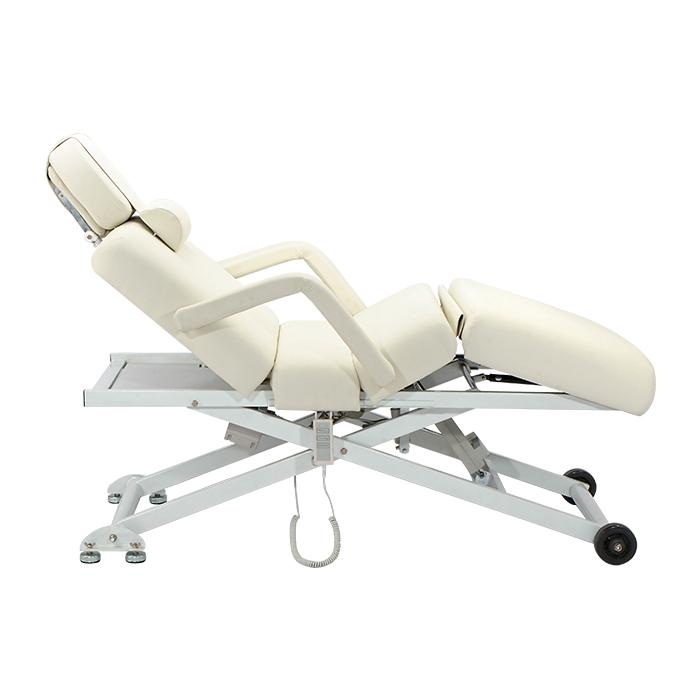 Comfort Soul SIENNA ELITE electric lift table with lumbar support, remote adjustable; side view.