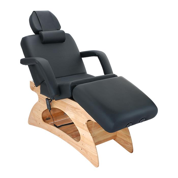 Comfort Soul SOLARA ELITE massage table with UltraPlush Cushioning System and solid oak base.