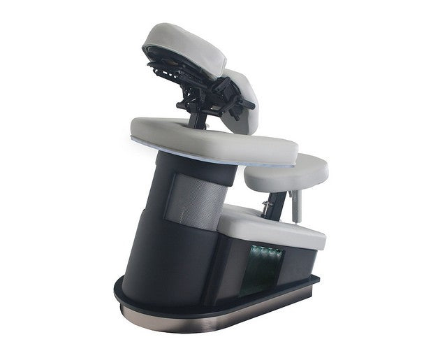 The Living Earth Crafts FUSION™ Lite Chair features adjustable padding and a sleek black base.