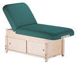 Teal  Earthlite SEDONA TILT Stationary Massage Table with Cabinet Base