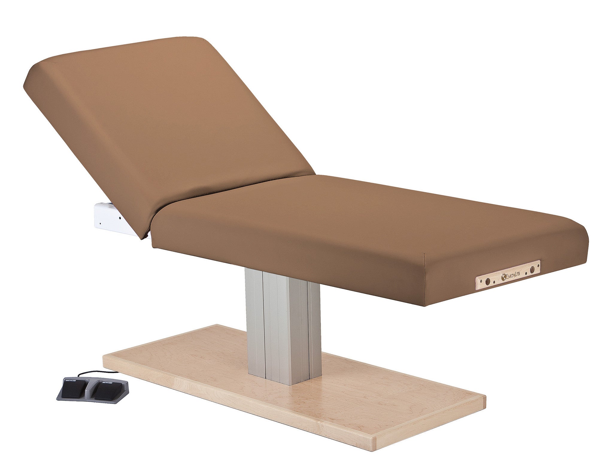 Earthlite Everest Spa Electric Tilt Table with electric lift and single pedestal.