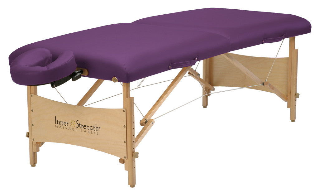 Inner Strength ELEMENT portable massage table with hardwood frame and adjustable face cradle.