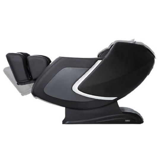 Side view of Titan 3D-PRO AMAMEDIC-PRESTIGE black/gray electric massage chair.
