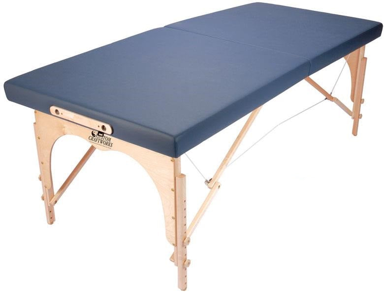 Custom Craftworks ALEXANDER TECHNIQUE Portable Table, set up and ready for use.