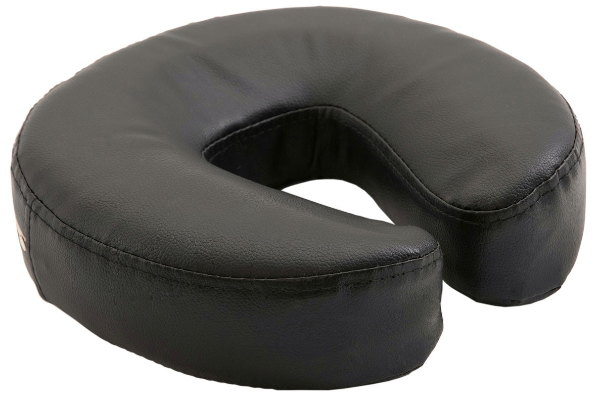 Black, U-shaped neck pillow for Sierra Comfort PREFERRED Portable Massage Table.