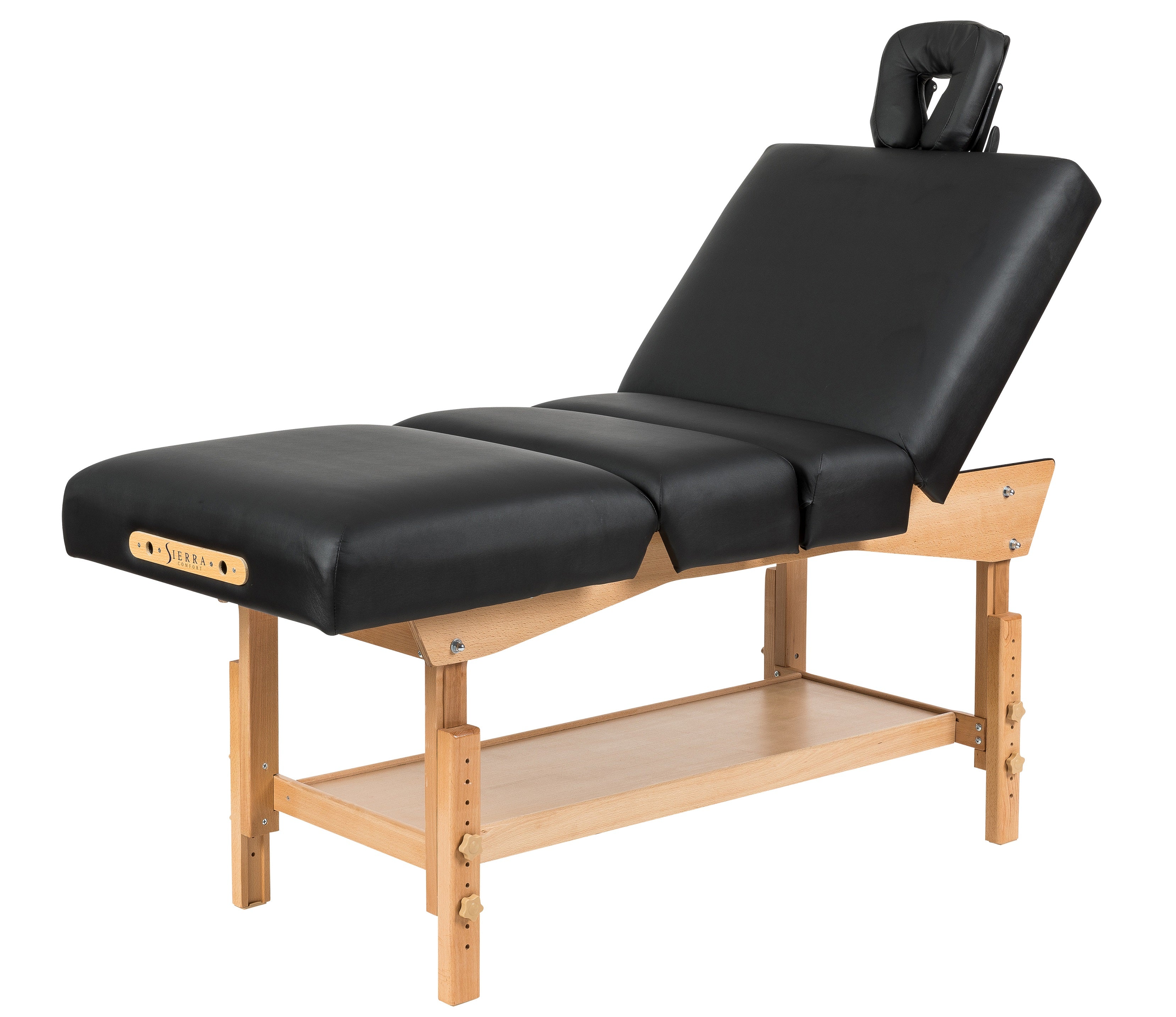 Sierra Comfort 4-section adjustable massage table shown on a white background.