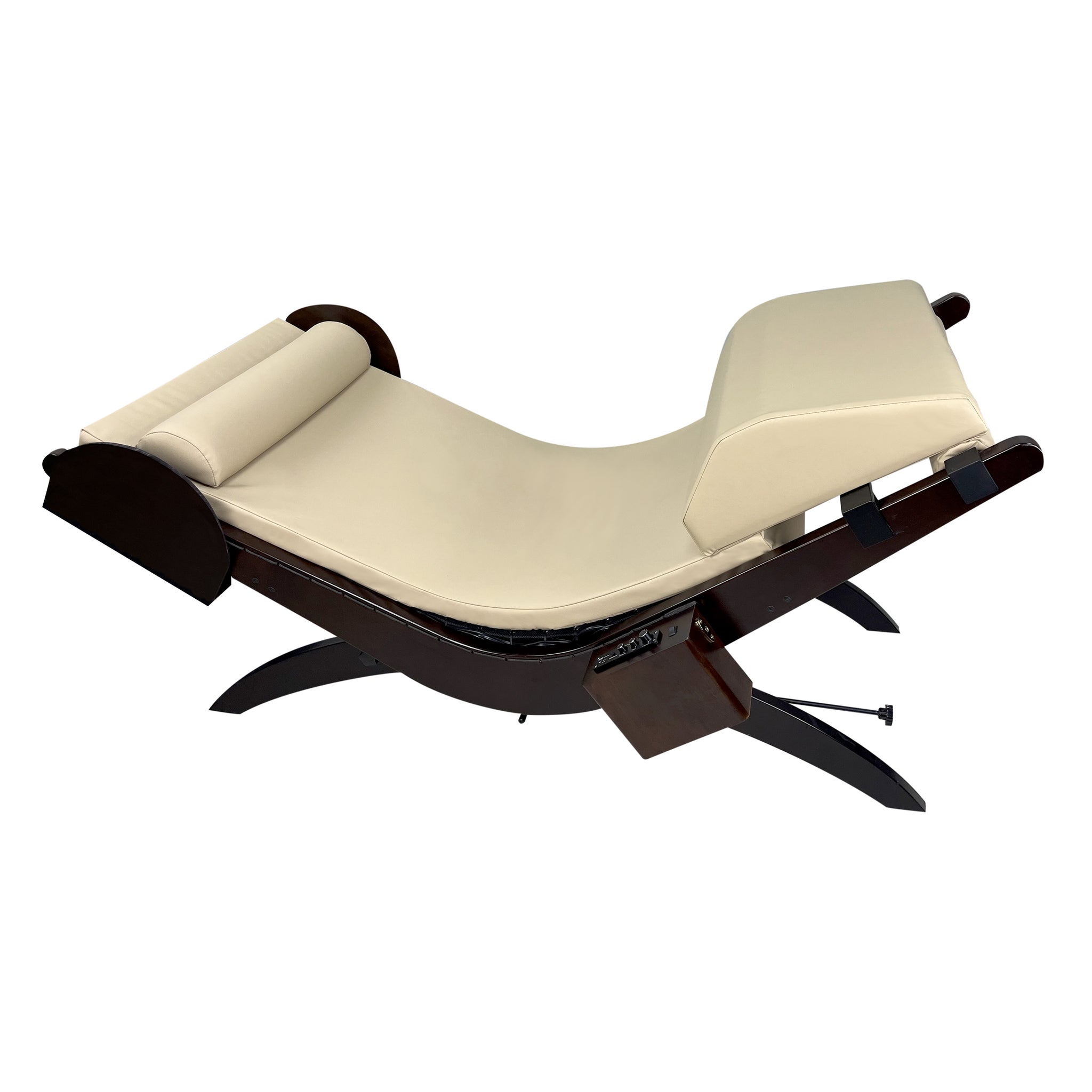 TouchAmerica Breath Pedi-Lounge with RX Sound, split knee cushion, and dark wood frame.