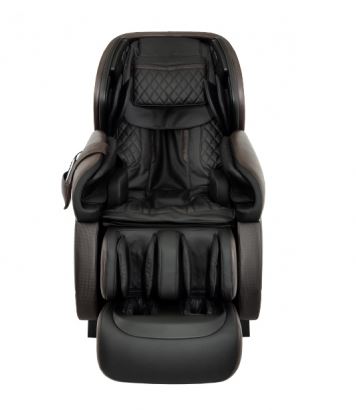 Osaki Pro OS-4D PARAGON black leather massage chair with armrests and leg supports.