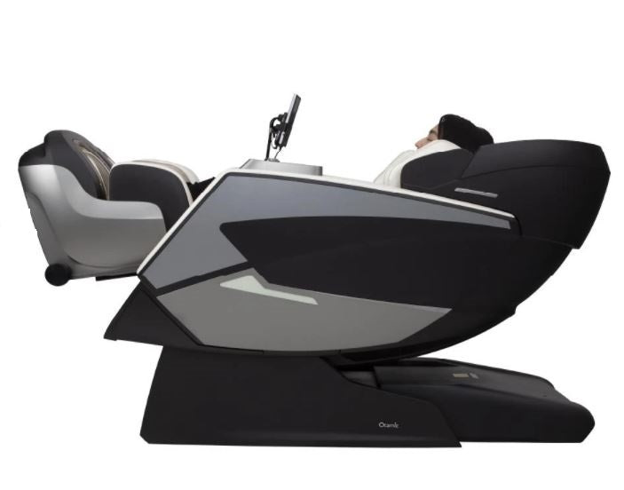Relax in the Osaki Otamic 4D Sedona LT Massage Chair with SL Track and control screen attached.