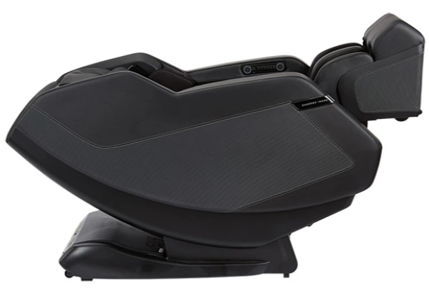 Sharper Image RELIEVE 3D Massage Chair in black with a modern, curved side profile.
