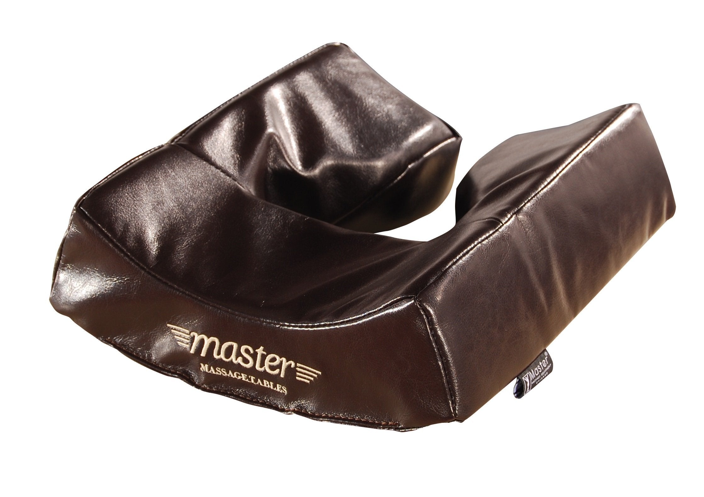 Master Massage CARLYLE LX face cradle cushion for portable tables, brown leather, adjustable.