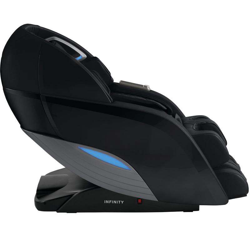 Infinity DYNASTY 4D Massage Chair by Infinity has blue accent lights and advanced 4D massage.
