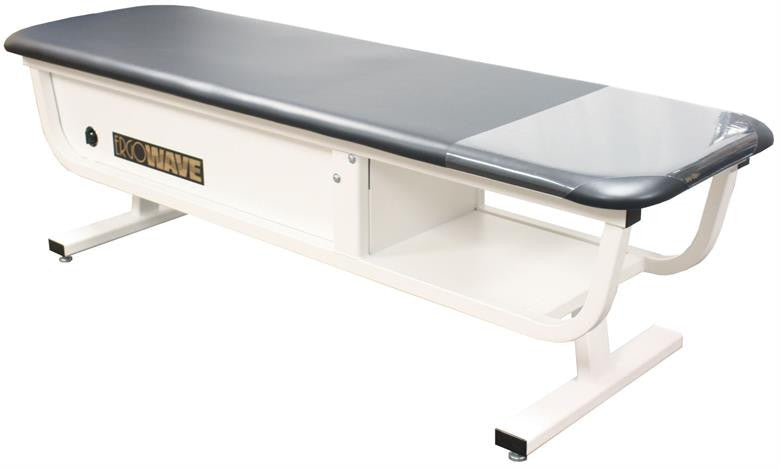 The PHS Chiropractic ERGOWAVE EW9080 is a quiet, cushioned massage table with a storage shelf.