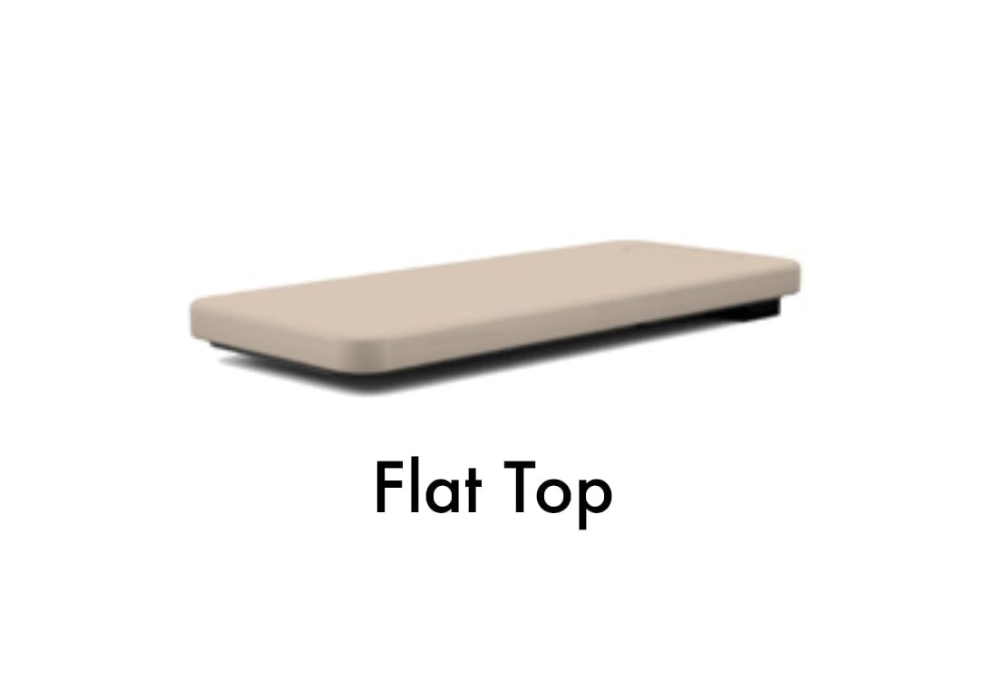 Oakworks CLODAGH Gemini Flat Top, beige rectangle, spa-inspired, "Flat Top" labeled below.