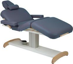 Custom Craftworks MAJESTIC DELUXE gray table with salon headrest and adjustable leg support.