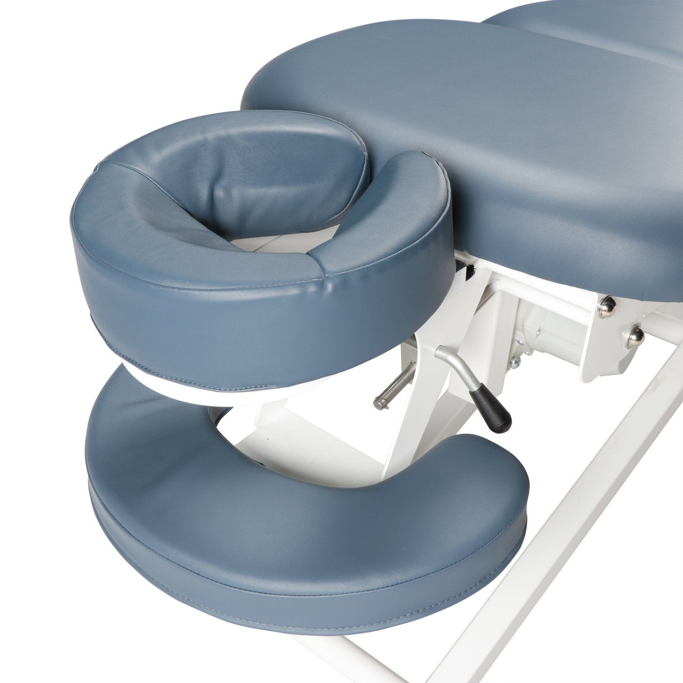 Close-up of Master Massage 29” TheraMaster Flat Electric Powerlift Table in Royal Blue.