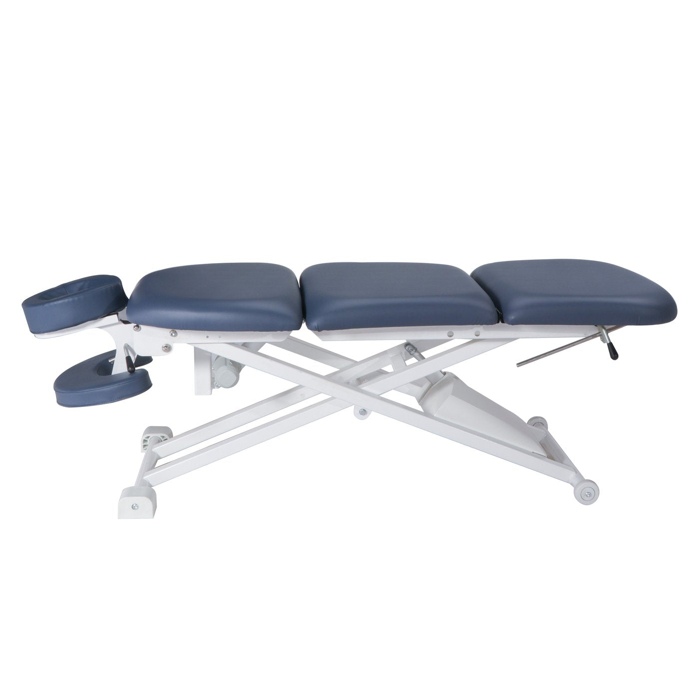 Master Massage 29” TheraMaster™ electric bodywork table in royal blue with face cradle.