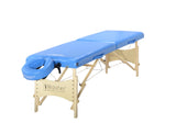 Master Massage SKYLINE Portable Table with face cradle and wood frame, set up and ready.
