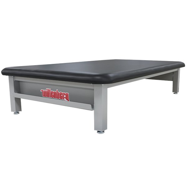 PHS Medical Aluma Elite Mat Table: low, padded, aluminum-frame table with black cushioned top.