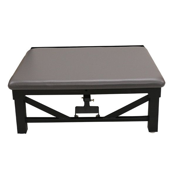 PHS Medical Aluma Elite Wall Mount Mat Table, sturdy aluminum therapy platform, front view.