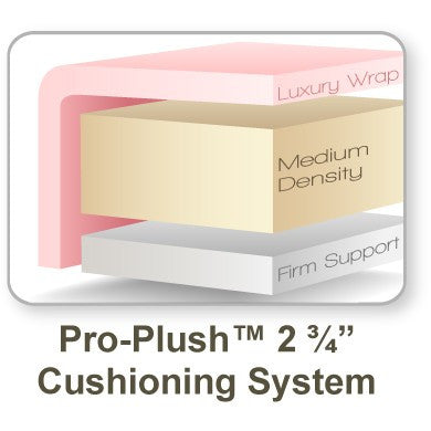 Labeled diagram of EarthLite AVALON XD portable massage table with Pro-Plush 2 3/4 Cushioning.