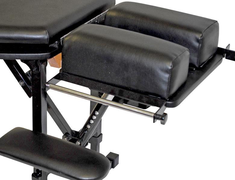 The PHS Chiropractic Basic Pro Portable Table features black cushions and adjustable height.