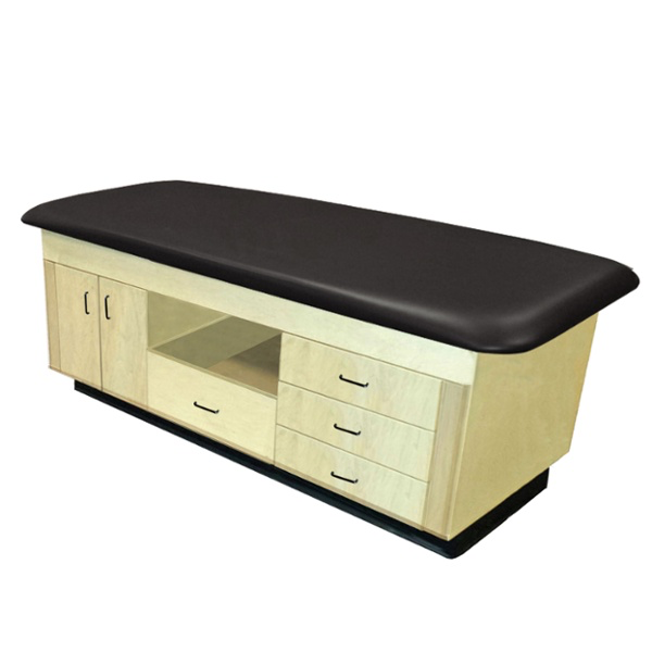 PHS Medical CAB-160 Pass Through Treatment Cabinet with black cushioned top and storage.