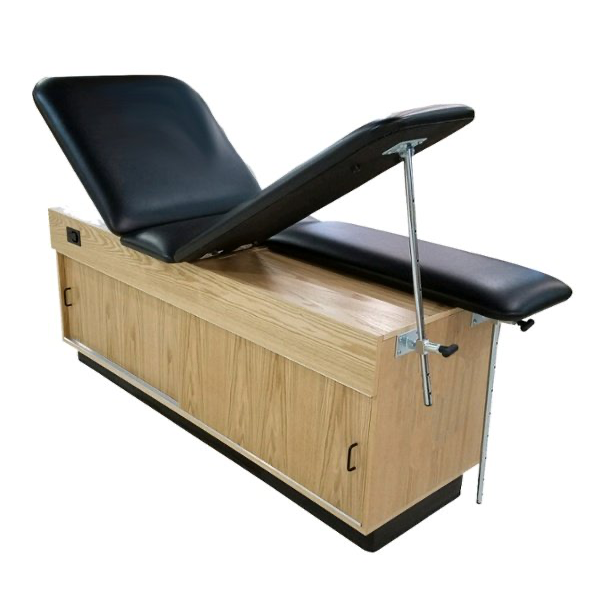 PHS Medical CAB-050 Treatment Cabinet with adjustable black cushions and sliding doors.