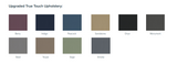 Ten color options for your Custom Craftworks ATHENA Massage Table: Berry, Indigo, Peacock, and more.