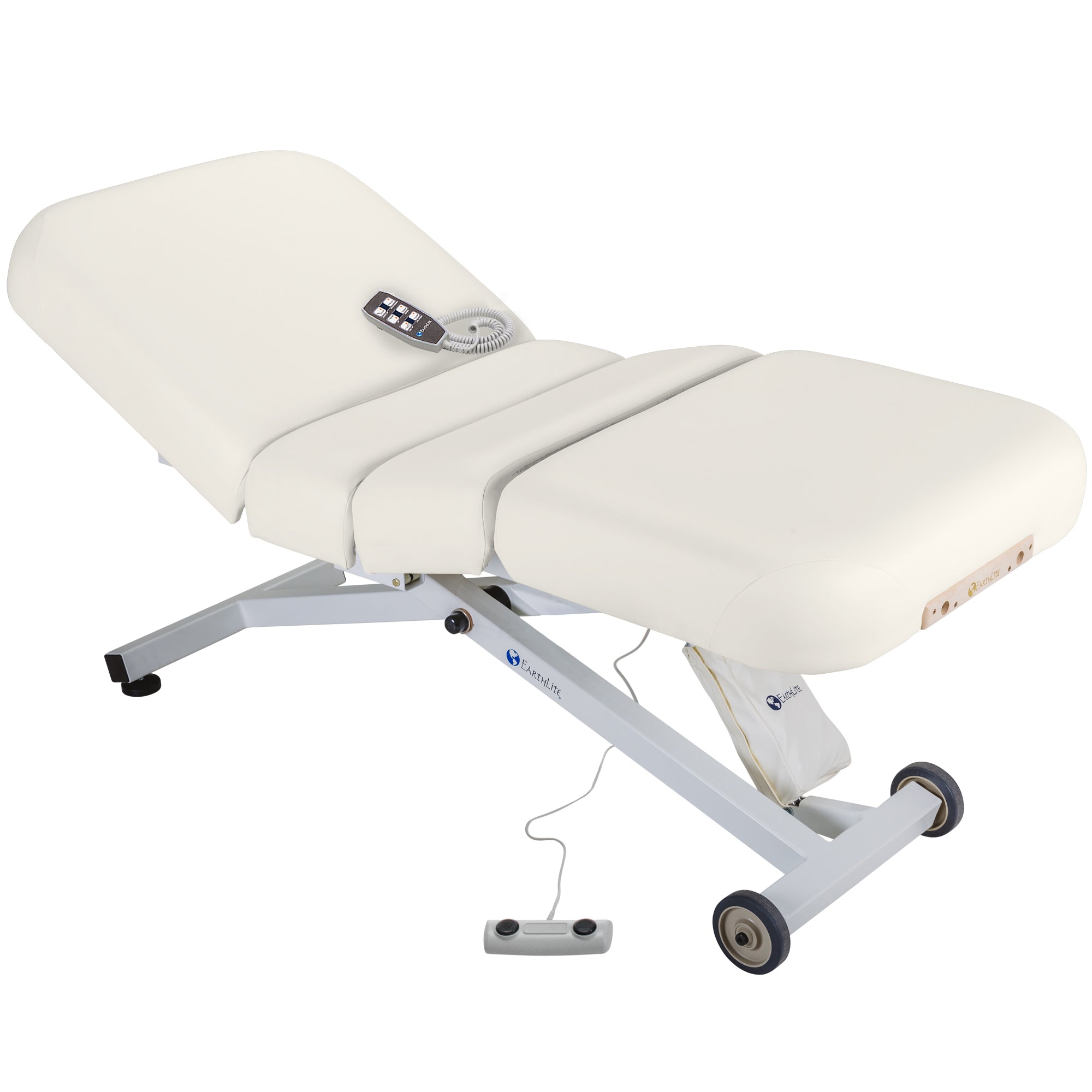 EarthLite ELLORA SALON electric table: ADA compliant, remote control, wheels.