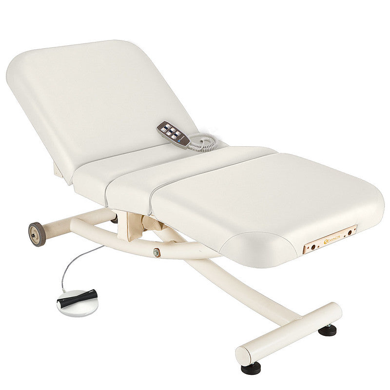 EarthLite Ellora Vista Full Electric Salon Table with headrest on a white background.