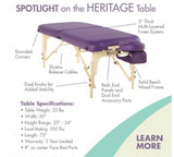 Custom Craftworks HERITAGE Portable Massage Table Package