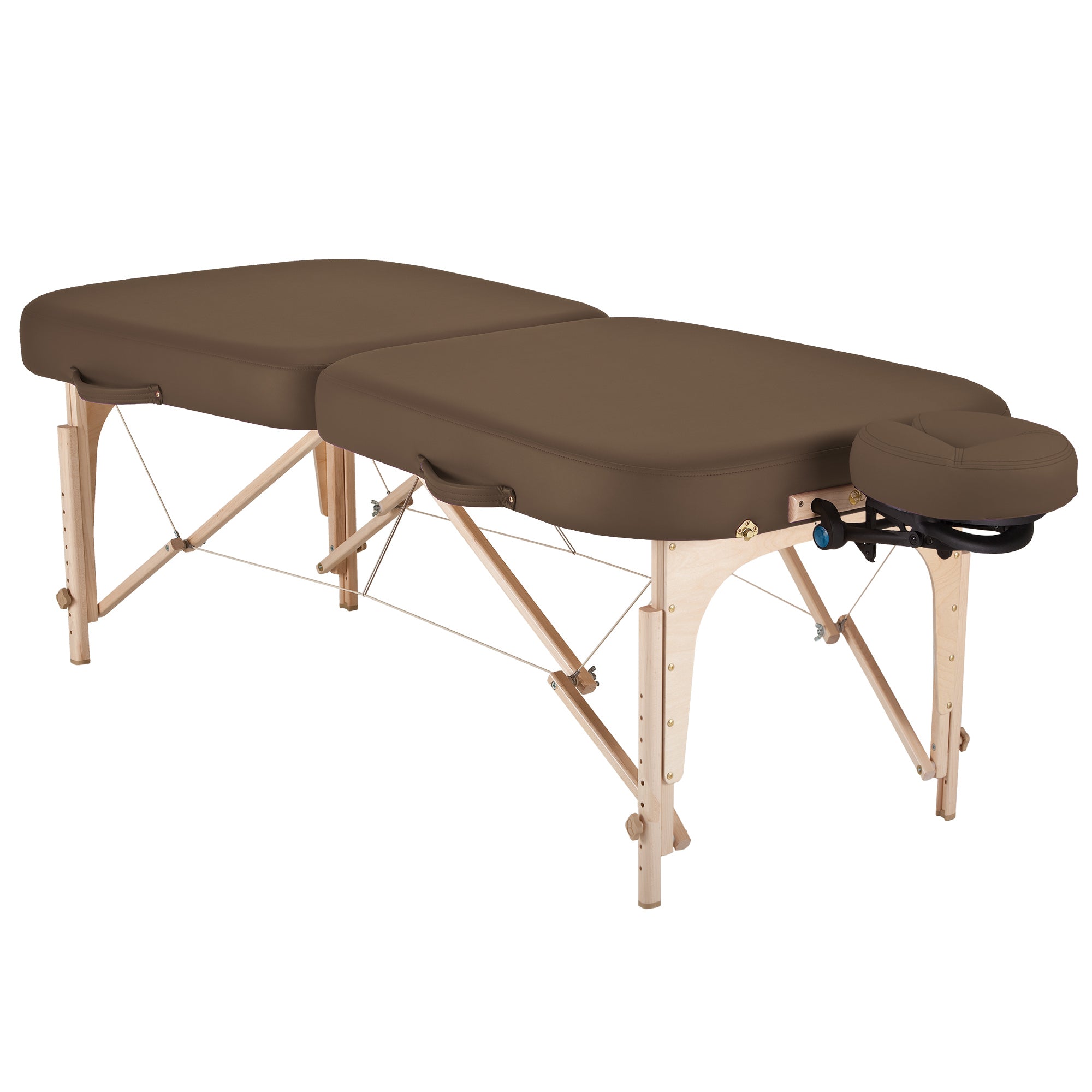 EarthLite INFINITY Portable Massage Table with Pro-Plush Cushioning and adjustable face cradle.