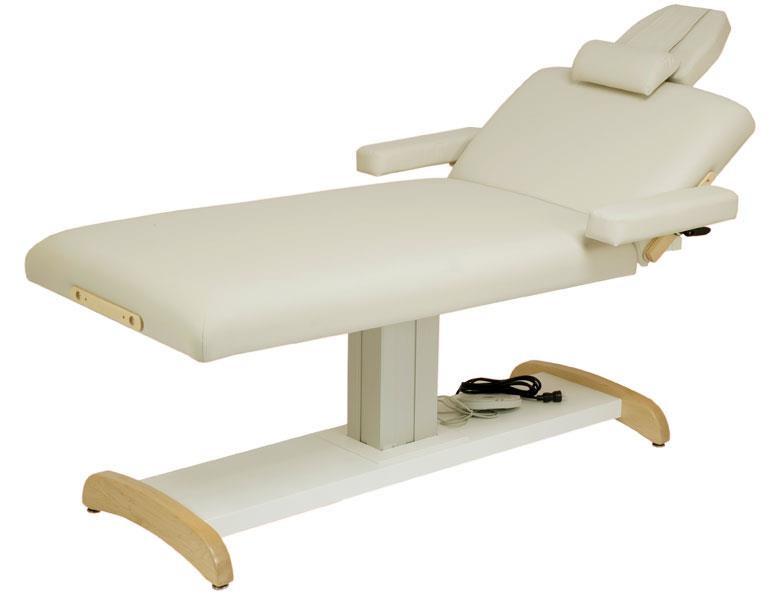 Custom Craftworks MAJESTIC LIFT BACK Electric Table with armrests, headrest, and sleek base.