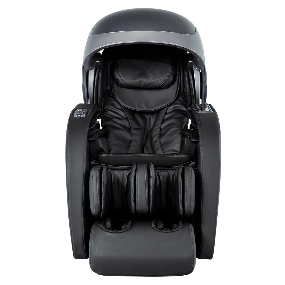 Black Osaki OS-4D ESCAPE Electric Massage Chair with 4D rollers and a domed head cover.