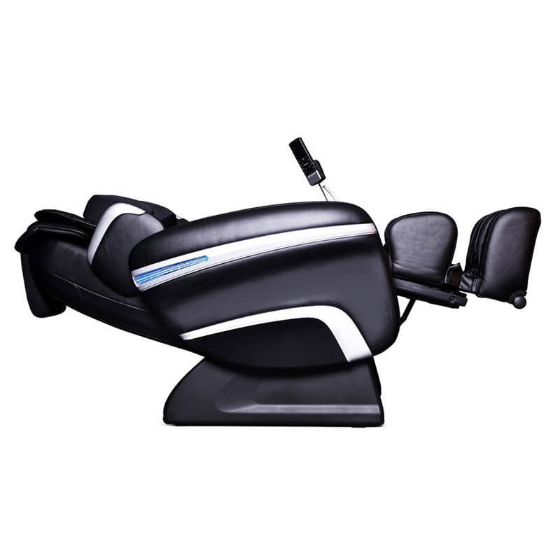 Osaki OS-7200H Massage Chair reclined with footrest out and control panel on the armrest.