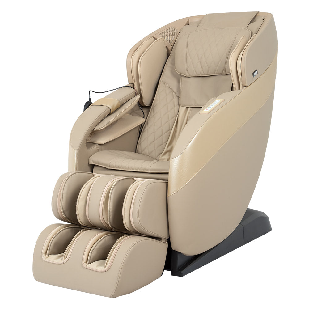 Ador AD-Infinix beige SL-track massage chair with padded seat, armrests, and footrests.