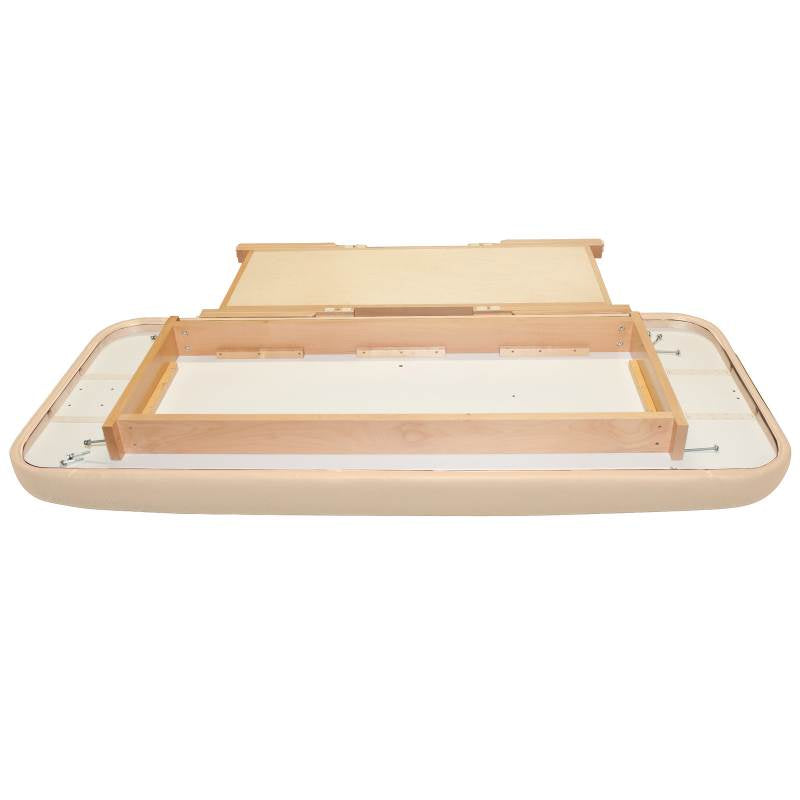 Earthlite TERRA Stationary Treatment Table with sturdy support frame and visible hinges.